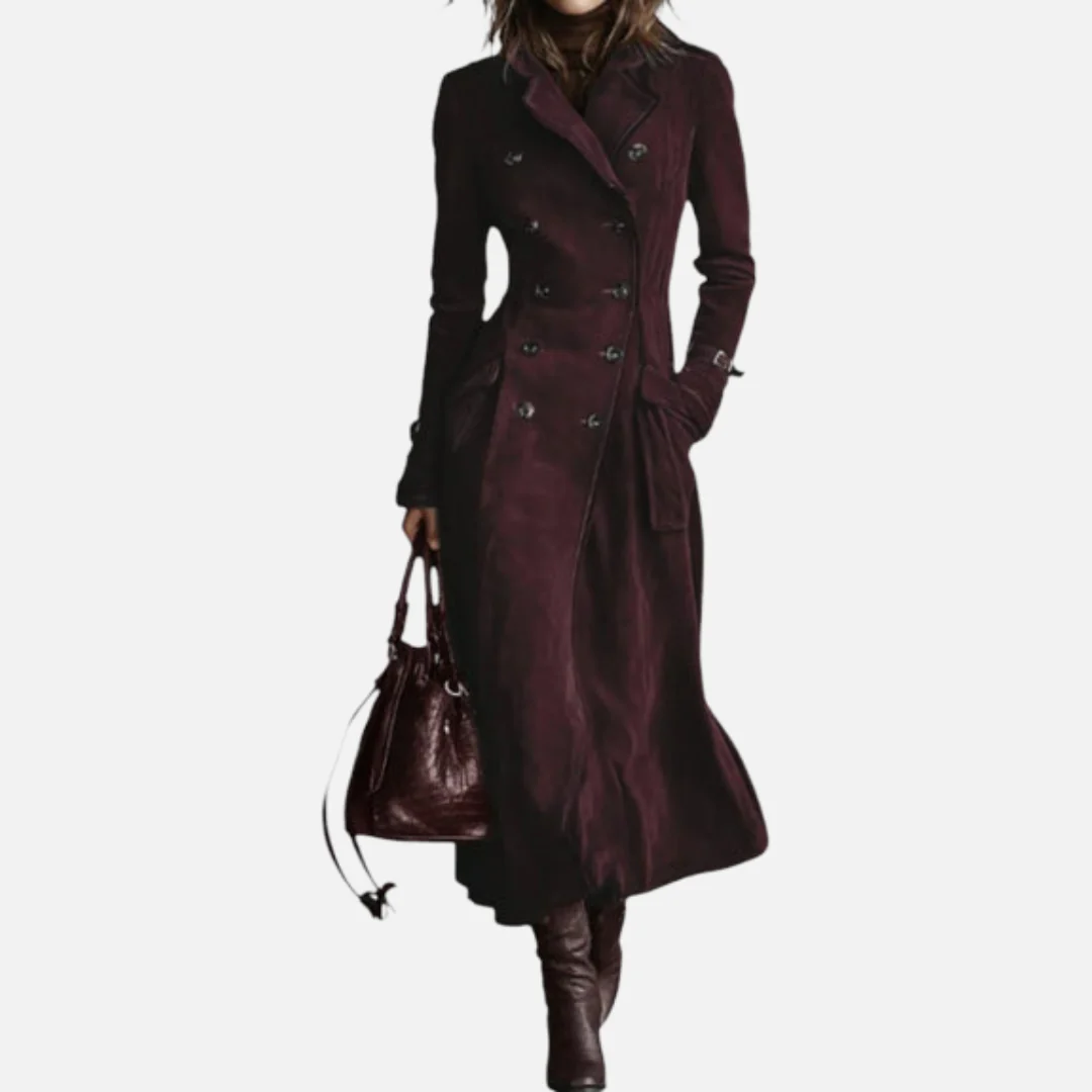 Trench long en cuir véritable femme - Image 2