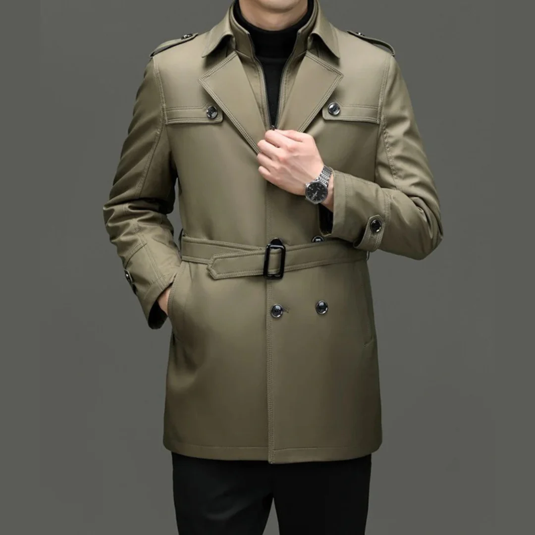 Trench-coat mi-long pour homme avec doublure amovible - Image 4