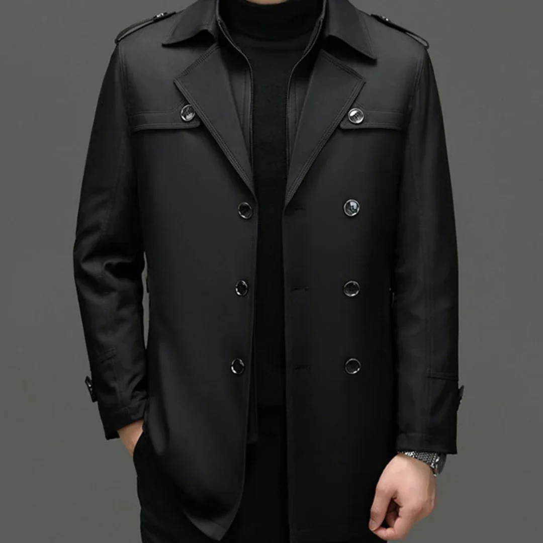 Trench-coat mi-long pour homme avec doublure amovible - Image 7