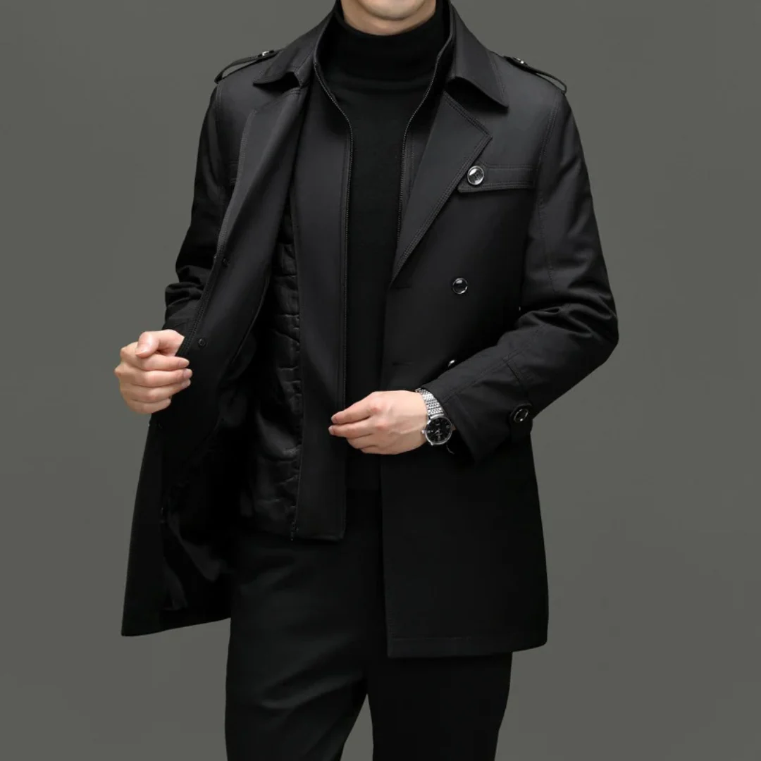 Trench-coat mi-long pour homme avec doublure amovible - Image 8