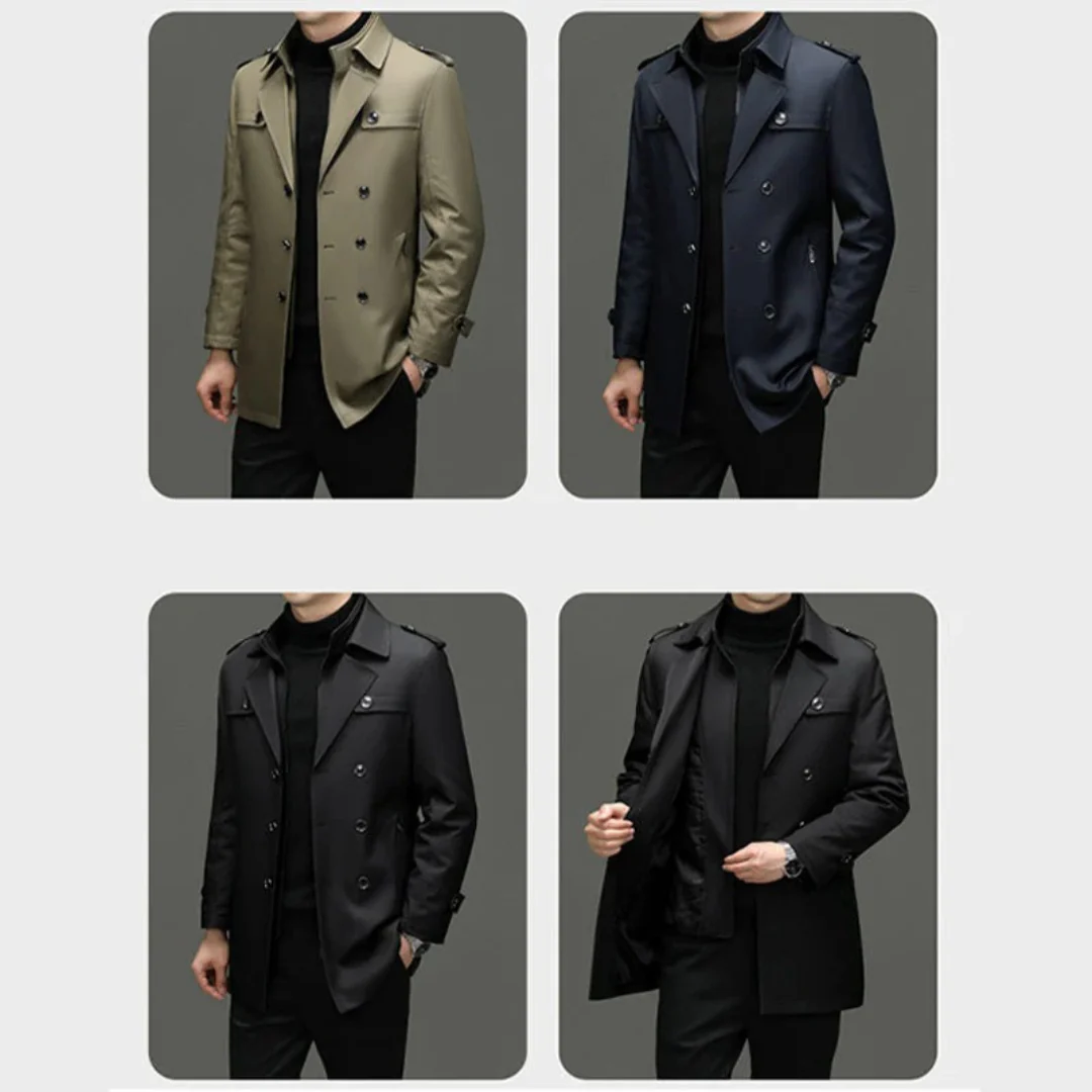 Trench-coat mi-long pour homme avec doublure amovible - Image 9