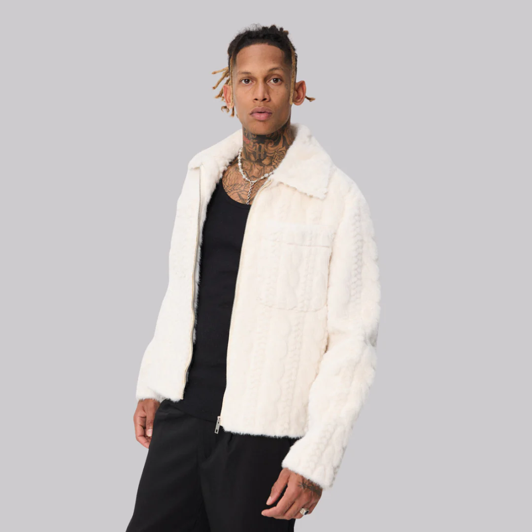 Veste Blanche Texturée Homme - Image 2