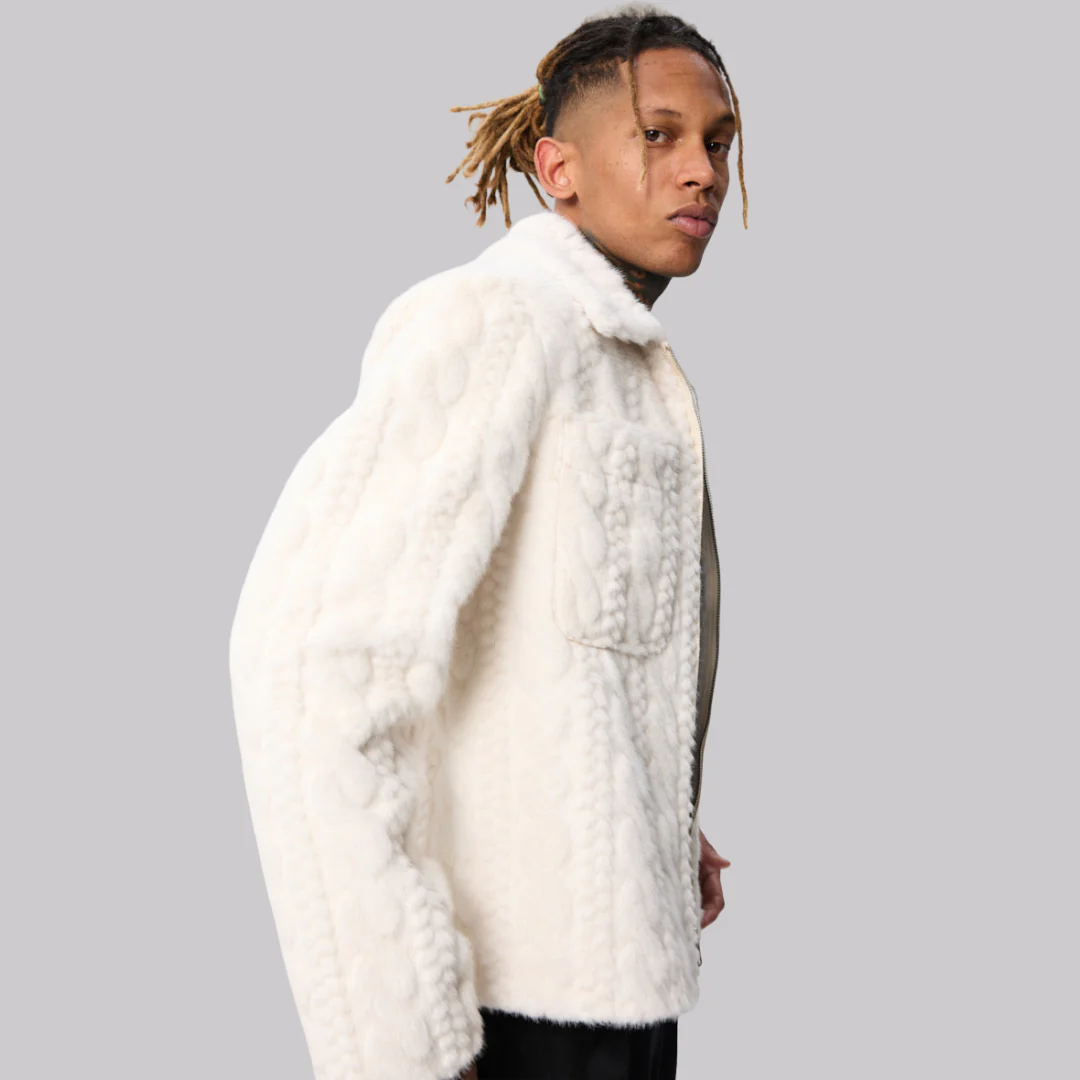 Veste Blanche Texturée Homme - Image 6