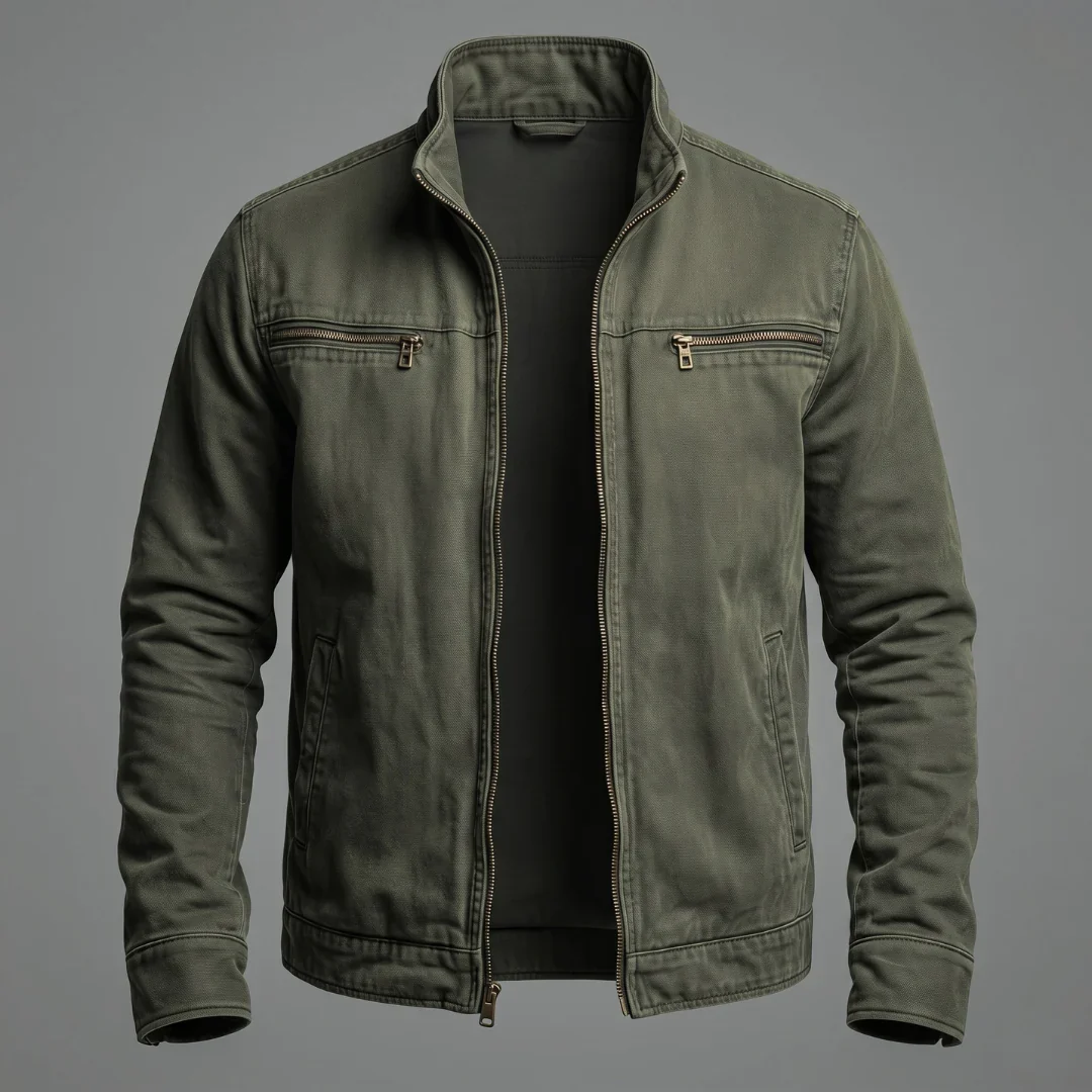 Veste en Coton Vintage à Fermeture Zippée - Image 3