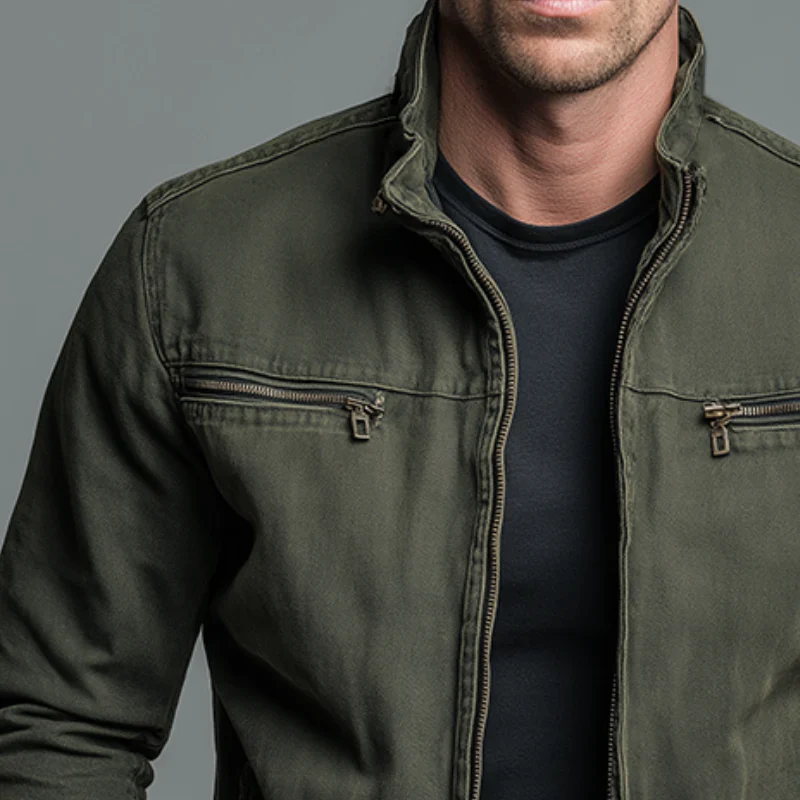 Veste en Coton Vintage à Fermeture Zippée - Image 4
