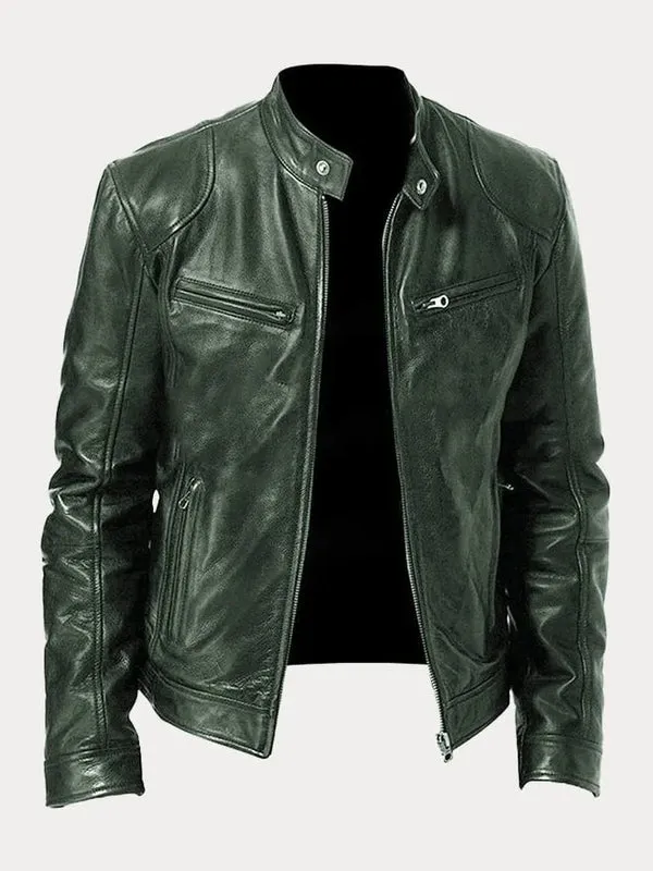 Veste en cuir décontractée - Image 5