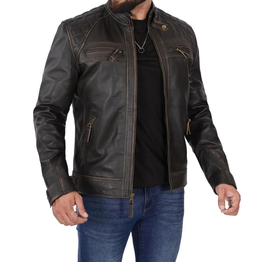Veste en cuir pour homme - Image 11