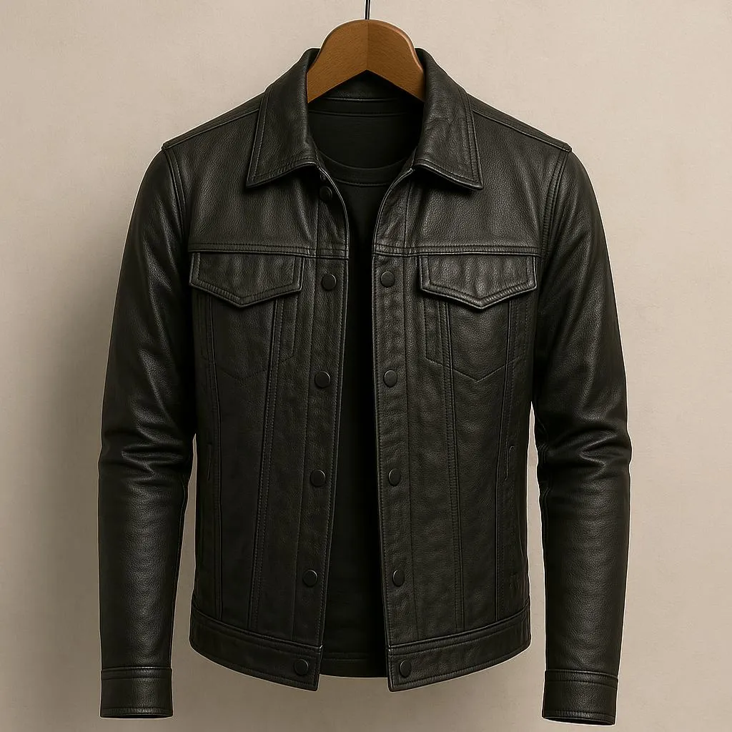 Veste en cuir premium pour homme - Image 8
